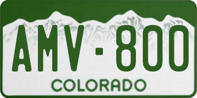 CO license plate AMV800