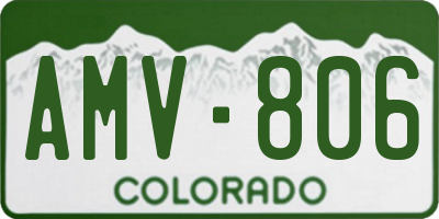 CO license plate AMV806