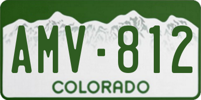CO license plate AMV812