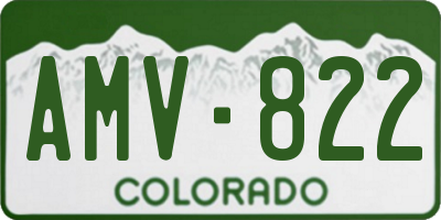 CO license plate AMV822