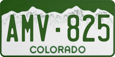 CO license plate AMV825