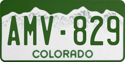 CO license plate AMV829