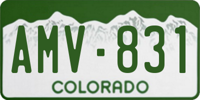 CO license plate AMV831