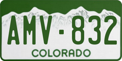 CO license plate AMV832