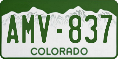 CO license plate AMV837