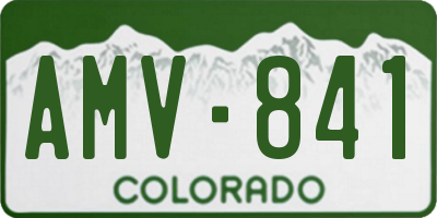 CO license plate AMV841
