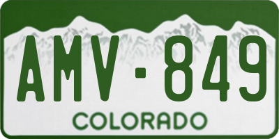 CO license plate AMV849