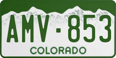 CO license plate AMV853