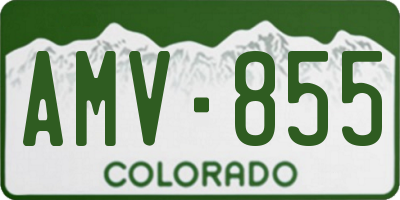 CO license plate AMV855