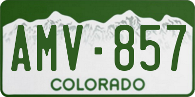 CO license plate AMV857