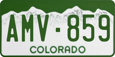 CO license plate AMV859