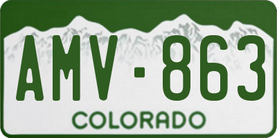 CO license plate AMV863