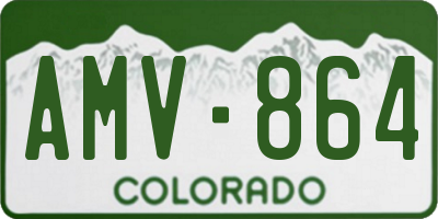 CO license plate AMV864