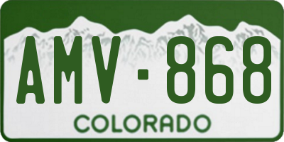 CO license plate AMV868