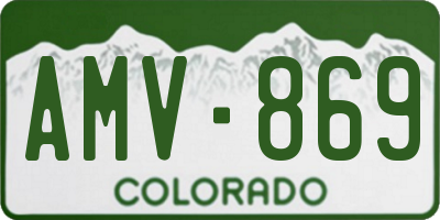 CO license plate AMV869