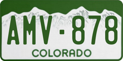 CO license plate AMV878