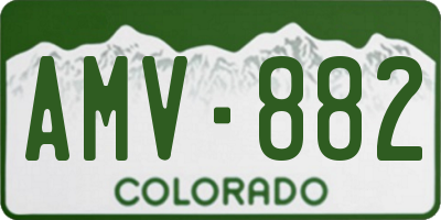 CO license plate AMV882