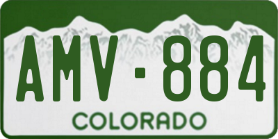 CO license plate AMV884