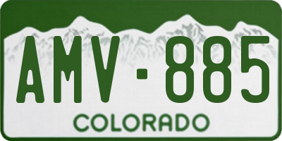 CO license plate AMV885