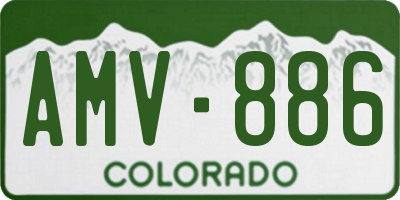 CO license plate AMV886