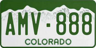 CO license plate AMV888