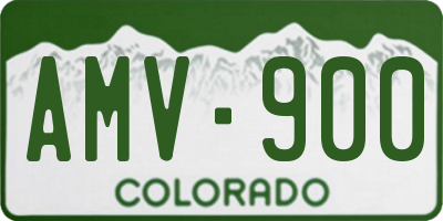 CO license plate AMV900