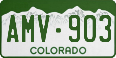 CO license plate AMV903