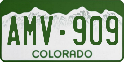 CO license plate AMV909
