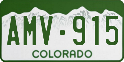 CO license plate AMV915