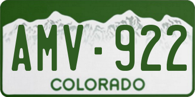 CO license plate AMV922