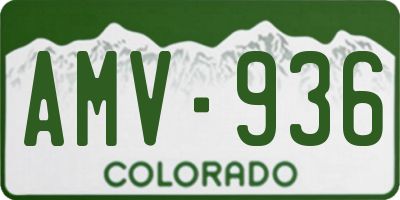 CO license plate AMV936