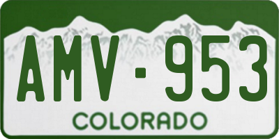 CO license plate AMV953
