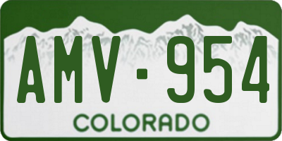 CO license plate AMV954