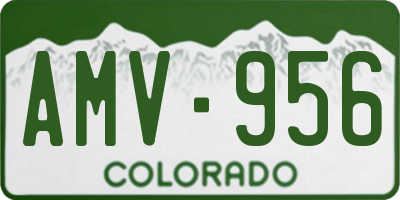 CO license plate AMV956
