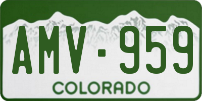 CO license plate AMV959