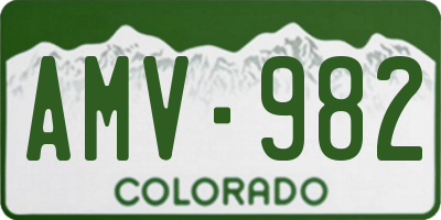 CO license plate AMV982
