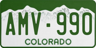 CO license plate AMV990