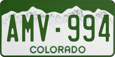 CO license plate AMV994