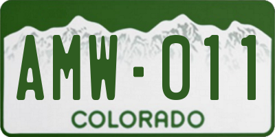 CO license plate AMW011
