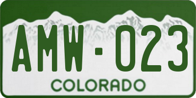 CO license plate AMW023