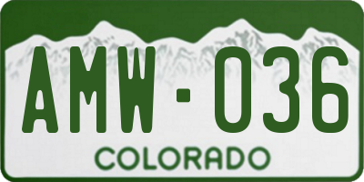 CO license plate AMW036