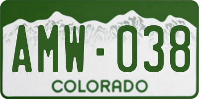 CO license plate AMW038