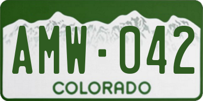 CO license plate AMW042
