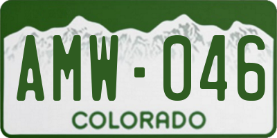 CO license plate AMW046