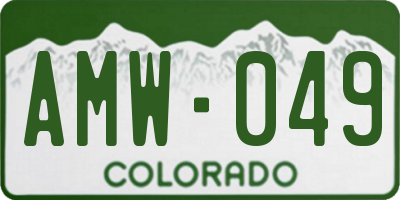 CO license plate AMW049