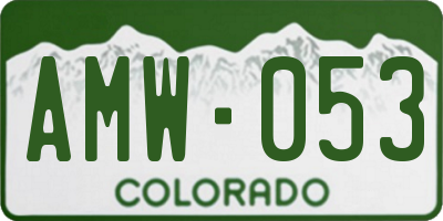 CO license plate AMW053