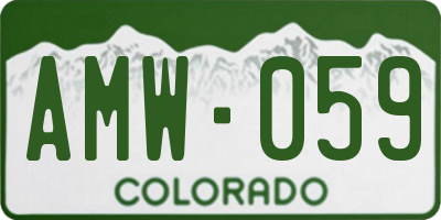 CO license plate AMW059
