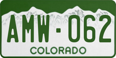 CO license plate AMW062