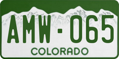 CO license plate AMW065