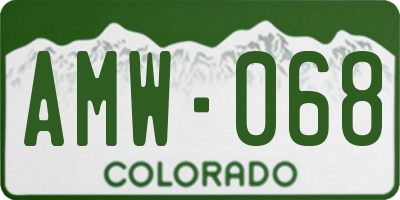 CO license plate AMW068